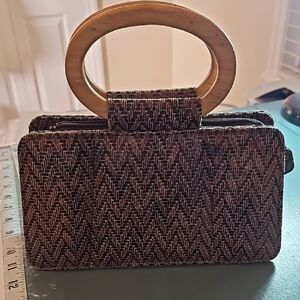 Michelle Ka Londe Sweet Little Bag With Handles. Geometric Print.